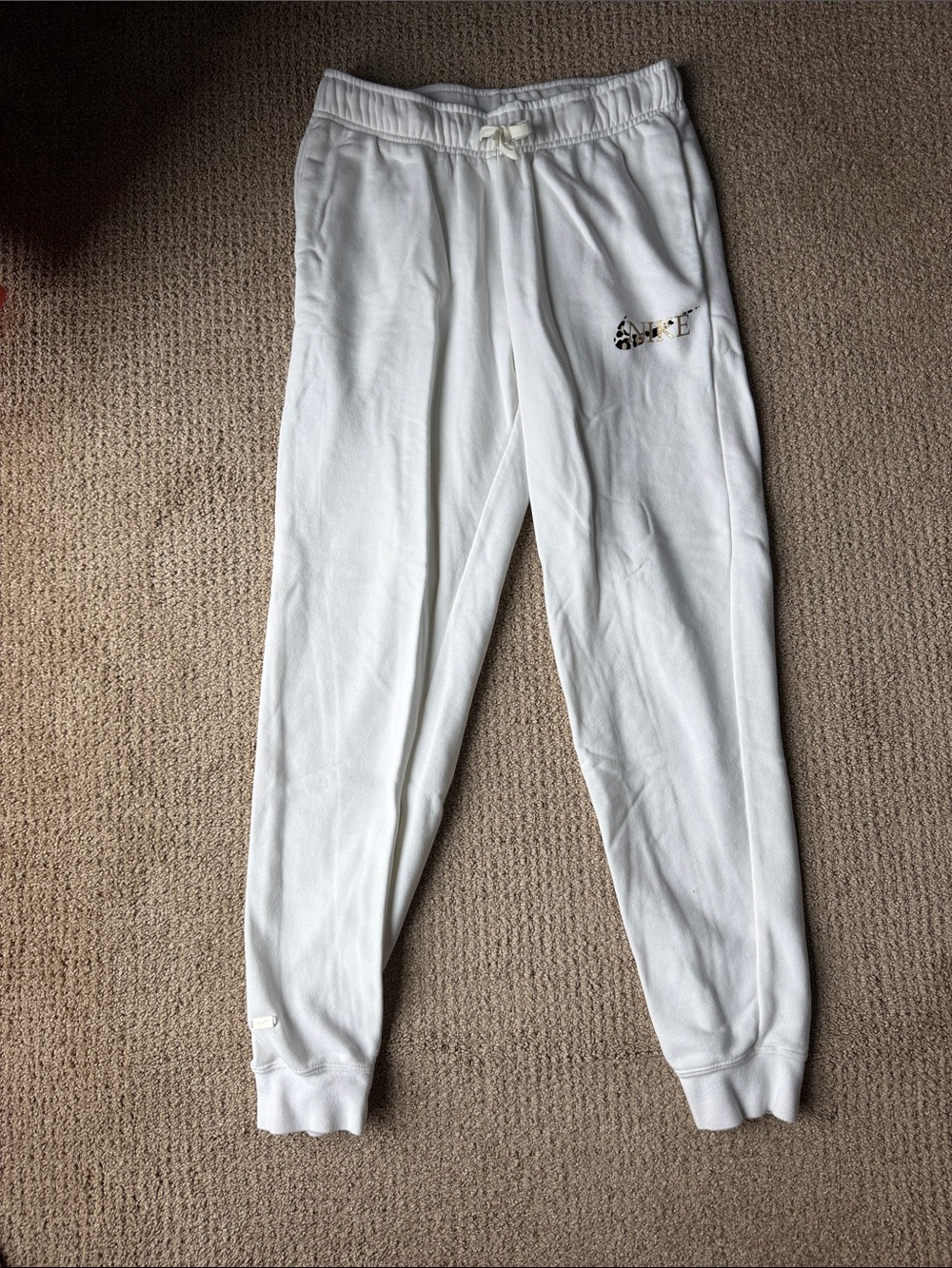 Nike White Women's Jogger Sweatpants with Subtle Logo